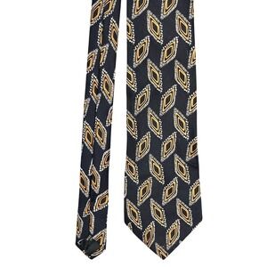 Ted Lapidus Geometric Motif Tie Men OS Vintage 90s Silk Designer Dress 56"